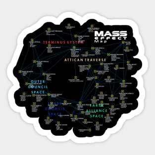 mass effect map Sticker